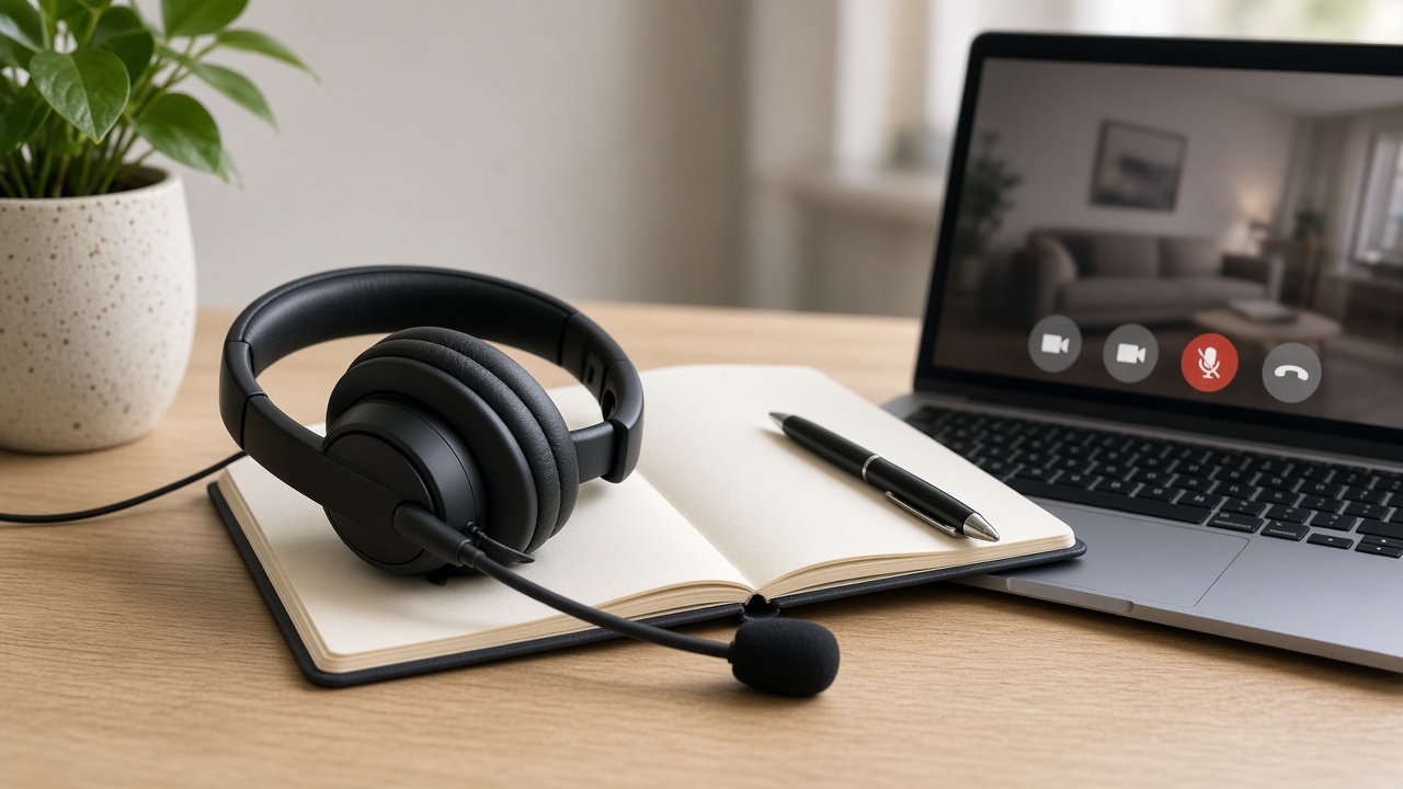 Tai nghe Logitech H390 trên bàn học