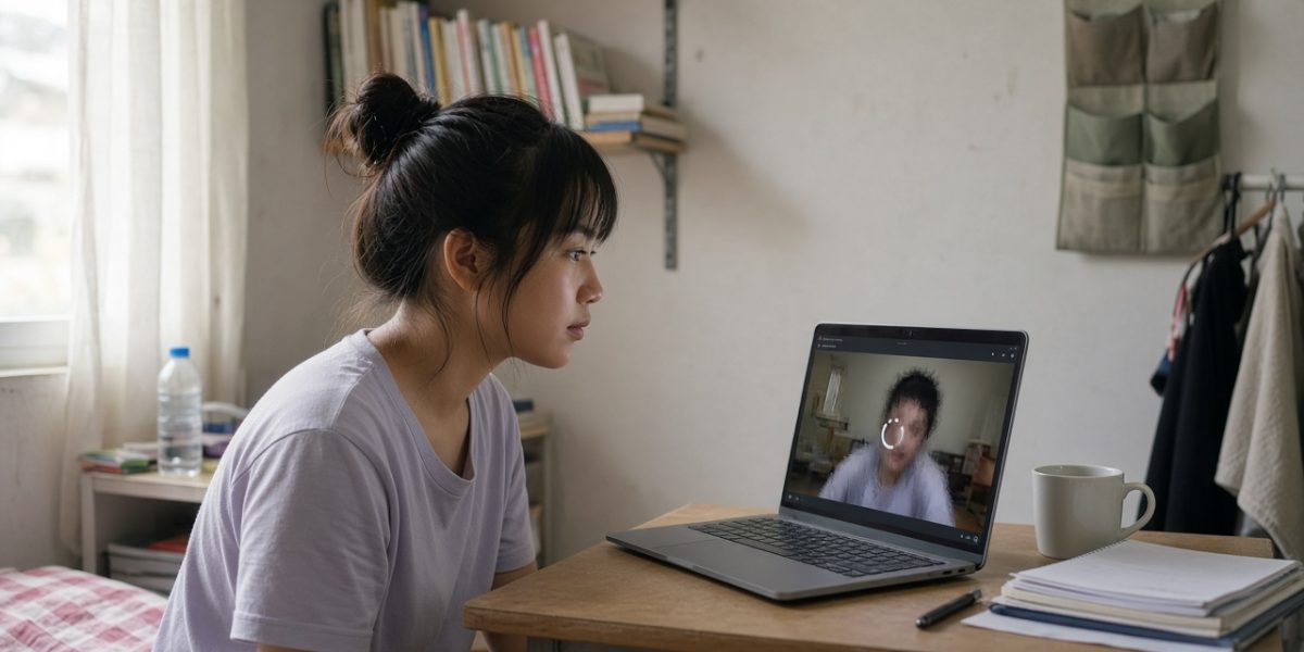 Sinh viên họp Zoom trên laptop bị lag